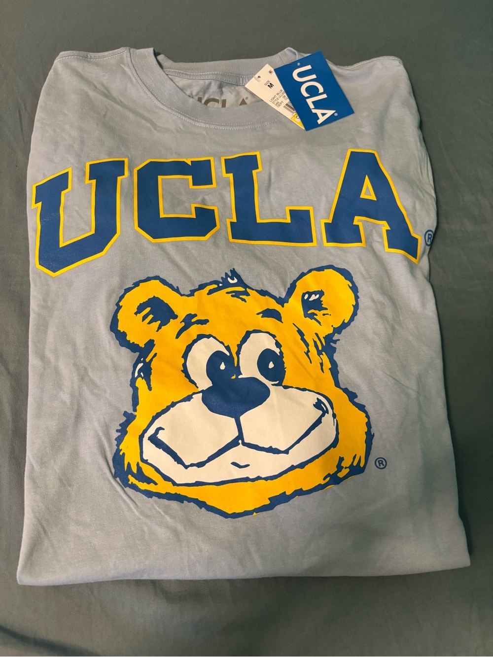 UCLA men’s  medium size,  Short-Sleeve Light Blue Mascot Graphic Tee
